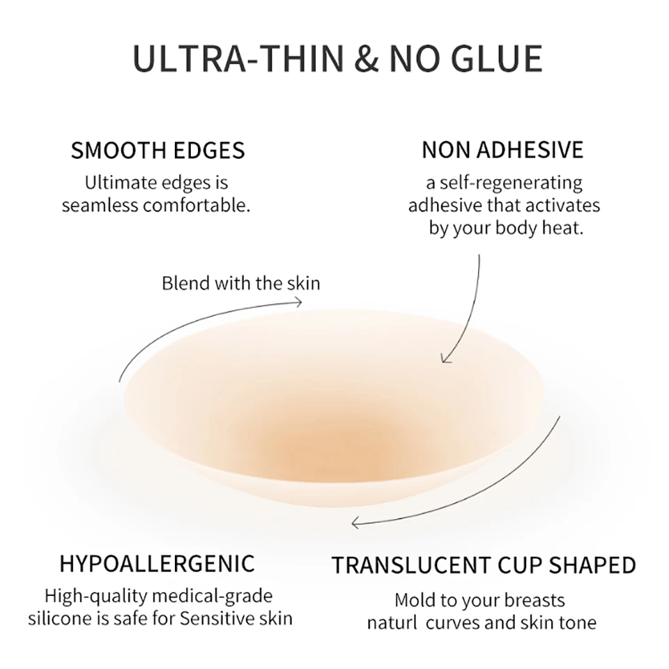 2 pares de cubiertas para pezo - Strapless Bra Adhesive reseña y precio